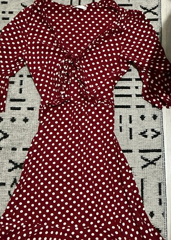 Puantiyeli Bohem Elbise - Görsel 2