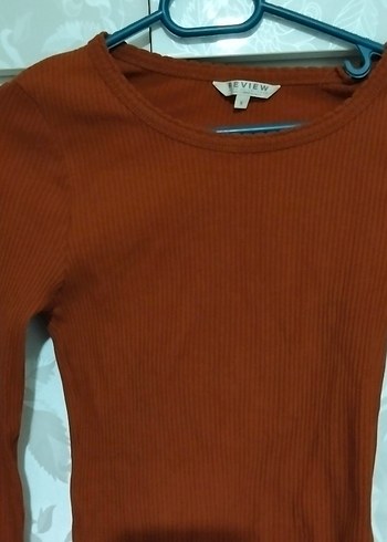 s Beden kahverengi Renk Kahverengi Kadın Triko Uzun Kollu Sweatshirt