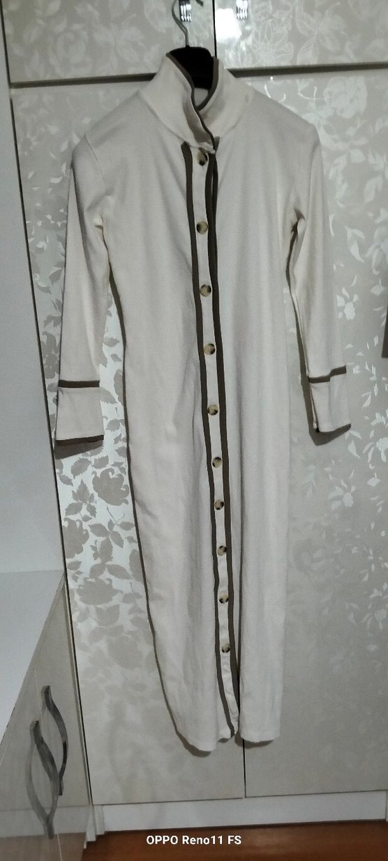 Uzun Kollu Beyaz Bohem Kadın Elbisesi - Görsel 2