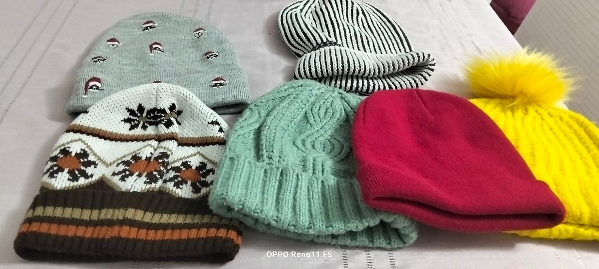 Renkli Örgü Kadın Bere - Görsel 4