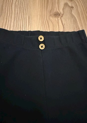 LC Waikiki Düğmeli Siyah Kız Tayt