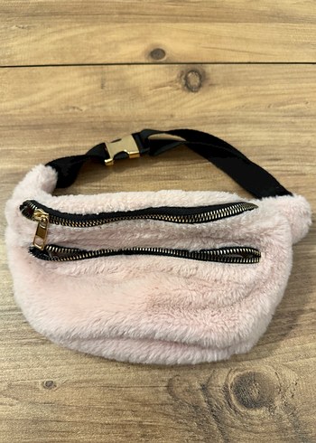 Pembe Kürklü Mini Kadın Çapraz Çanta