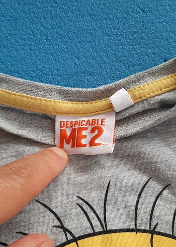 8 Yaş Beden Gri Minion Baskılı Tişört