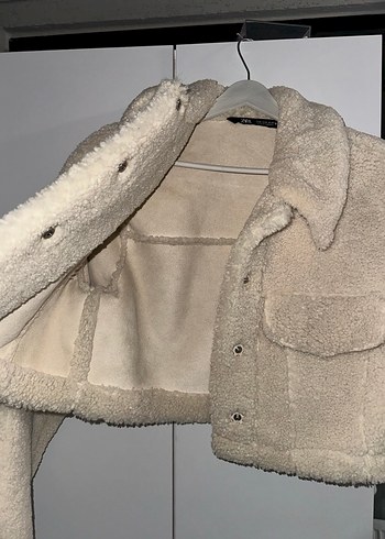 Bej Kürklü Kadın Midi Boy Streetwear Ceket - Görsel 2