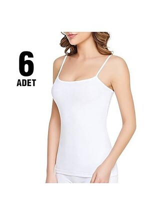 Tutku 6 Adet Kadın İp Askılı Atlet