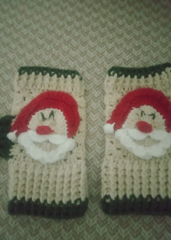 Renkli Örgü Kadın Eldivenleri - Görsel 2