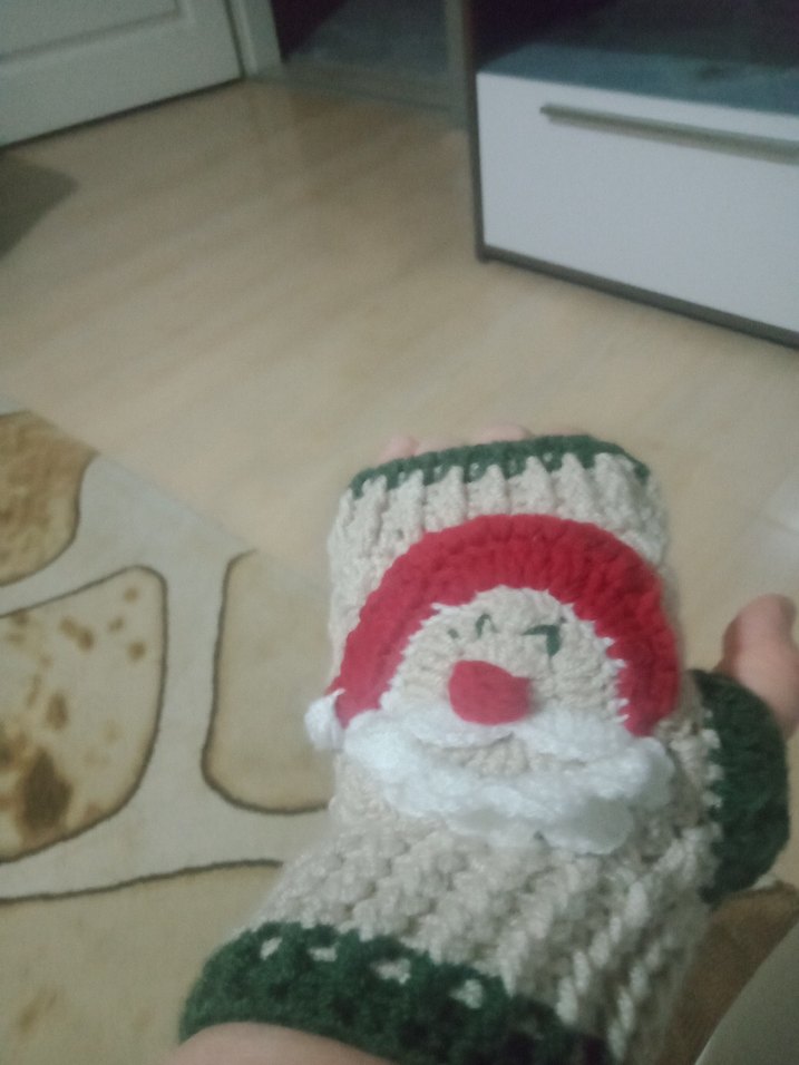 Renkli Örgü Kadın Eldivenleri - Görsel 5