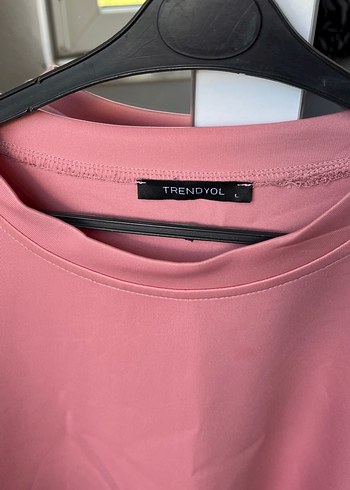 l Beden Pembe Uzun Kollu Salaş Sweatshirt