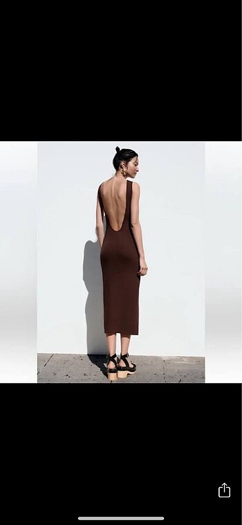 Zara sırtı açık triko elbise