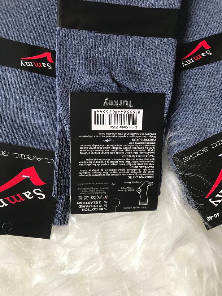 Sammy Gri Erkek Çorap - Görsel 4