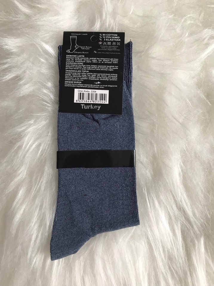 Sammy Gri Erkek Çorap - Görsel 2