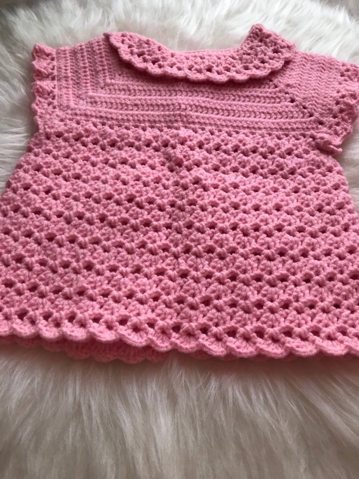 Pembe Örgü Vintage Kız Yelek - Görsel 3