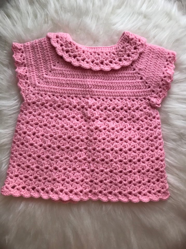 Pembe Örgü Vintage Kız Yelek - Görsel 5