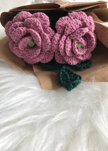 Pembe Örgü Kadın Şal - Görsel 4