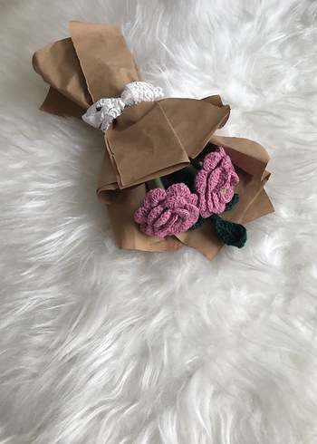 Pembe Örgü Kadın Şal - Görsel 3