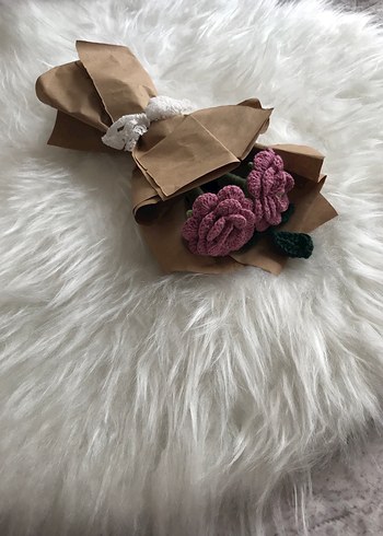 Pembe Örgü Kadın Şal - Görsel 2