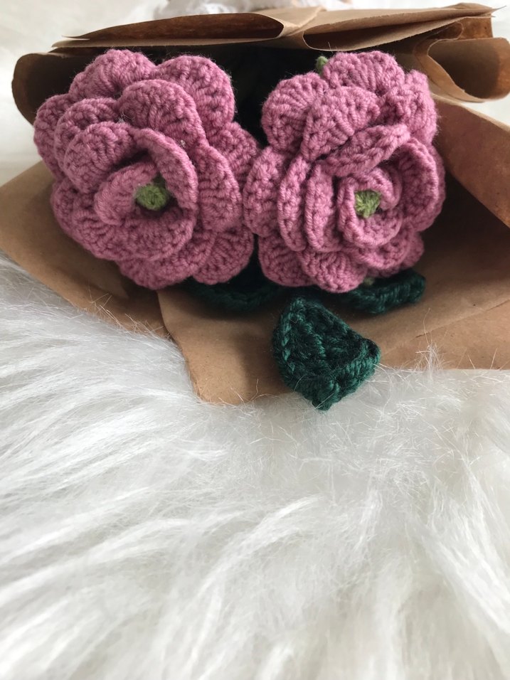 Pembe Örgü Kadın Şal - Görsel 4