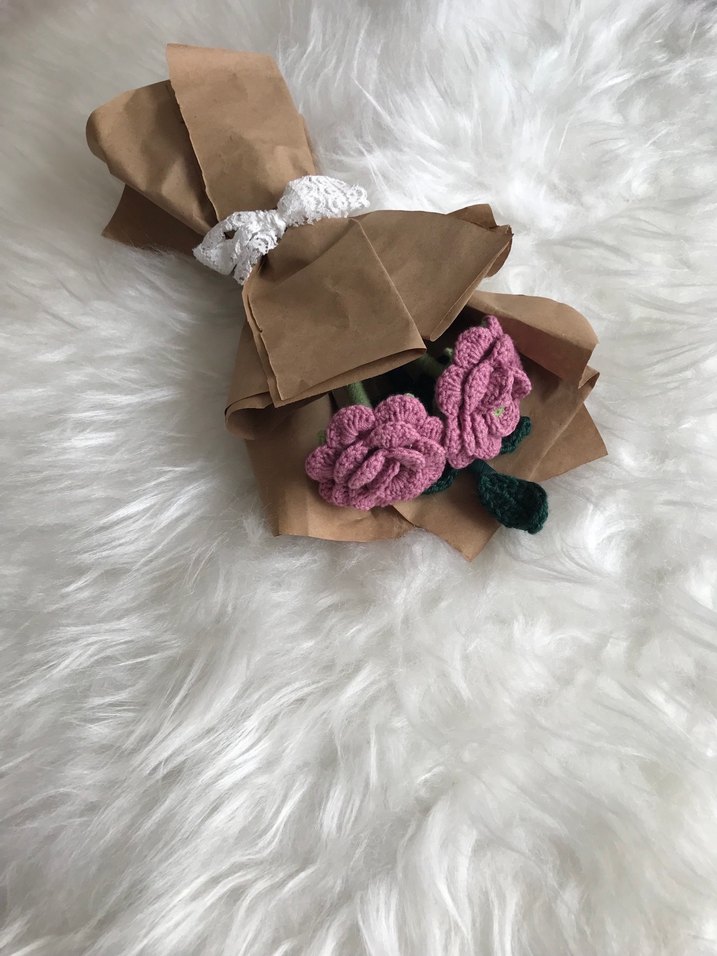 Pembe Örgü Kadın Şal - Görsel 3