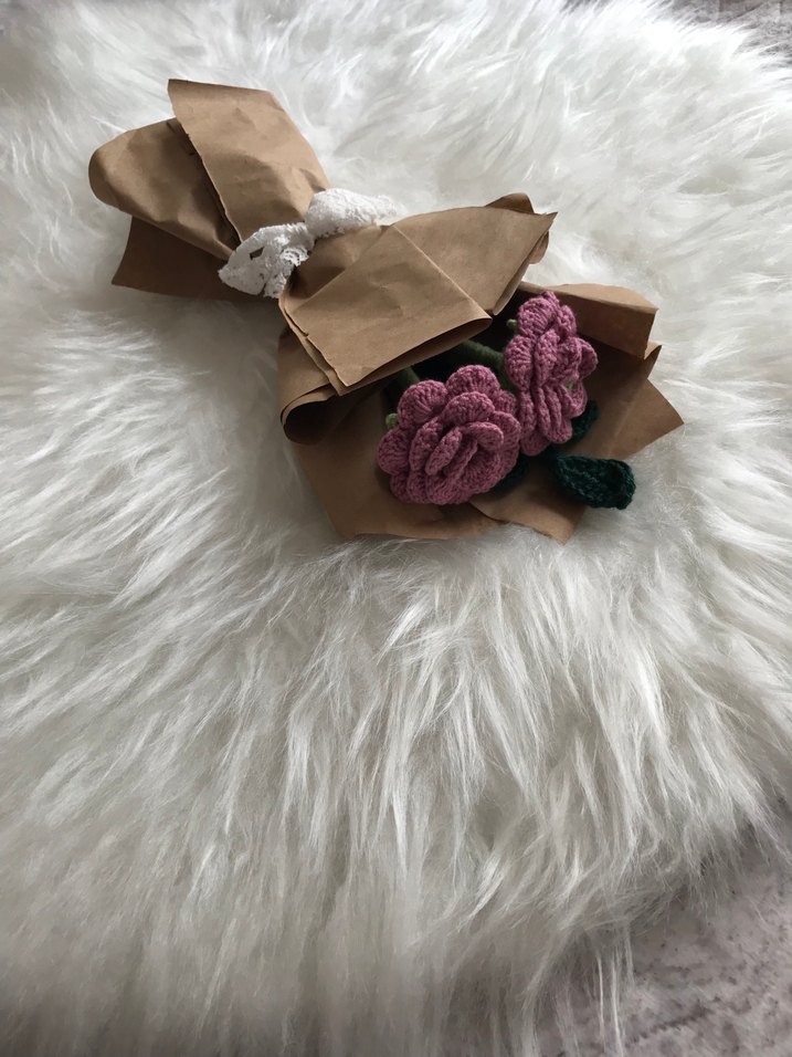 Pembe Örgü Kadın Şal - Görsel 2