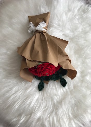 El Yapımı Bohem Örgü Gül Buketi - Görsel 2