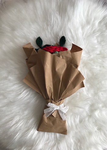 El Yapımı Bohem Örgü Gül Buketi - Görsel 5
