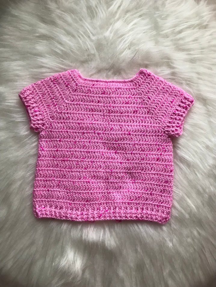 Kız Çocuk Pembe Kısa Kollu Örgü yelek - Görsel 2