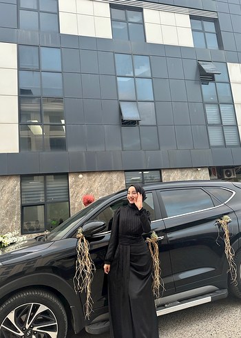 Siyah Uzun Kollu Kadın Abiye - Görsel 3