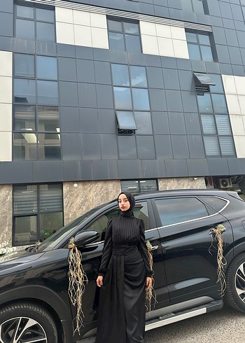 Siyah Uzun Kollu Kadın Abiye - Görsel 4