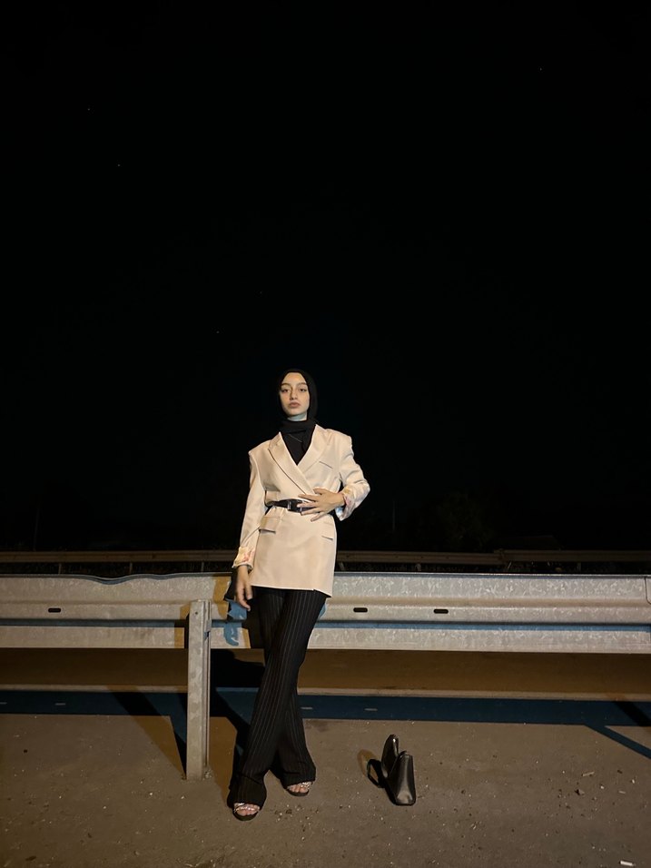 Kadın Siyah Çizgili İspanyol tayt Kumaş Pantolon - Görsel 3