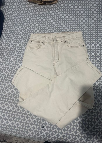 Ekru Pamuklu Kadın momjeans - Görsel 4