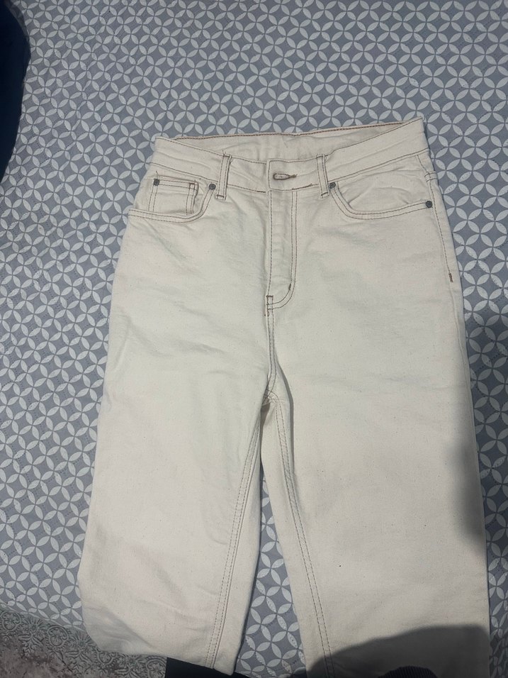 Ekru Pamuklu Kadın momjeans - Görsel 3