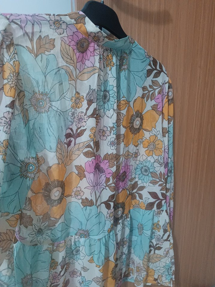 Çiçek Desenli Bohem Uzun Kollu Kadın Bluz - Görsel 5