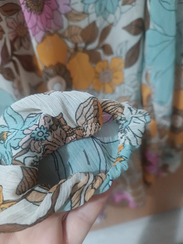 Çiçek Desenli Bohem Uzun Kollu Kadın Bluz - Görsel 3