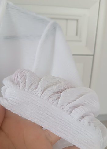 Beyaz Kısa Kollu Kadın Bluz - Görsel 5