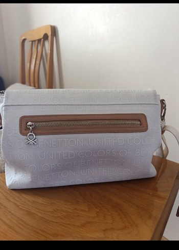 Beyaz Deri Fermuarlı Kadın Portföy Çanta - Görsel 6