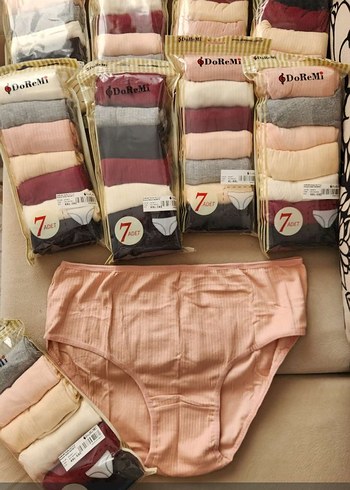 Bej Kısa Kadın Külot 7'li Paket