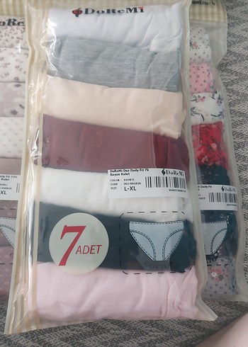 7'li Renkli Mini Kadın Külot Seti L-XL