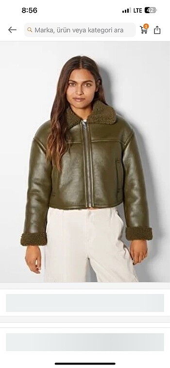 Bershka crop biker ceket