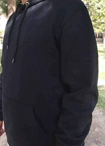  Kapüşonlu Sweatshirt - Siyah #Kadın #Erkek