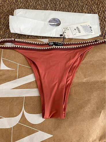 Zara bikini alt L beden kremit renk