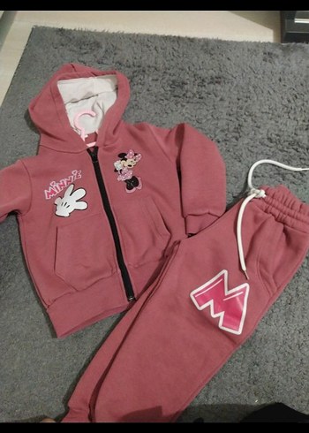 LC Waikiki Kız Bebek Minnie Baskılı Fermuarlı Takım