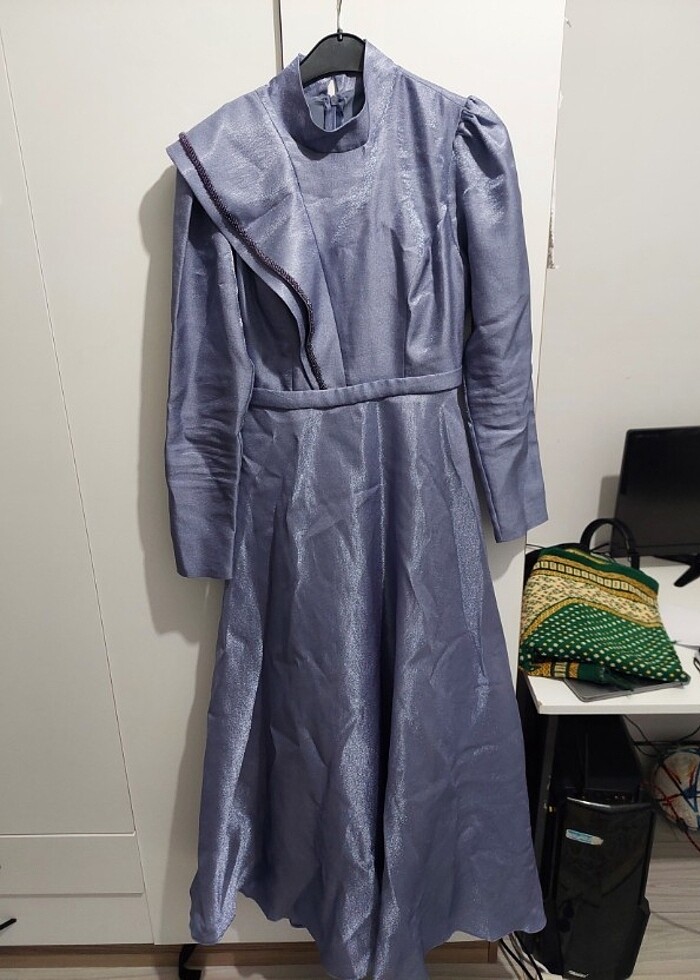 Lila Tesettür Abiye - Görsel 3