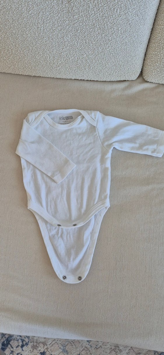 4 lü Bebek Uzun Kollu Beyaz Atlet Zıbın - Görsel 2