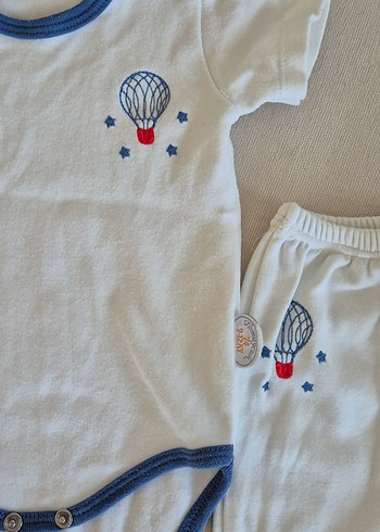 Nakışlı Beyaz Bebek Erkek Kıyafet Takımı - Görsel 2