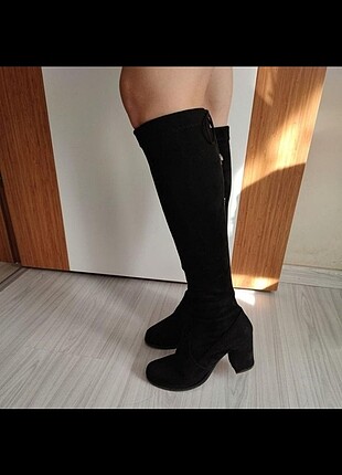 38 Beden siyah Renk Siyah Süet Çorap Çizme