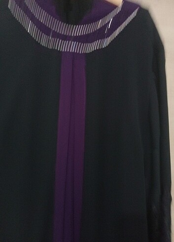 Mor siyah abiye ön kısımları tüllü - Görsel 7