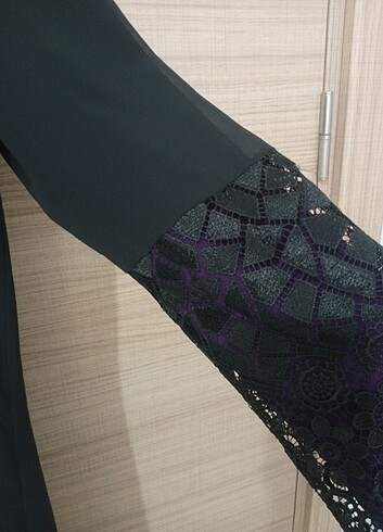 Mor siyah abiye ön kısımları tüllü - Görsel 8