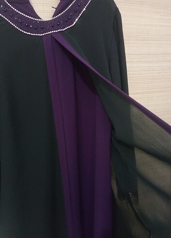 Mor siyah abiye ön kısımları tüllü - Görsel 10