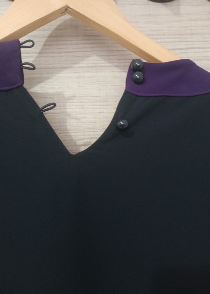 Mor siyah abiye ön kısımları tüllü - Görsel 4