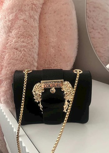 Versace Jeans Couture Altın Zincirli Deri Çanta